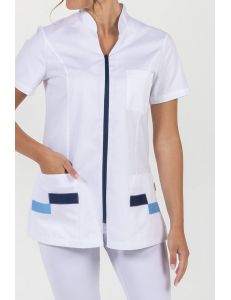 Chaqueta para sanidad, farmacia, comercio y estética azul Dyneke