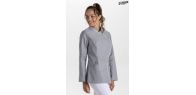 Chaqueta gris cruzada vivo blanco