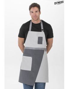 Delantal peto gris asimetrico
