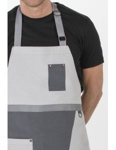 Delantal peto gris asimetrico
