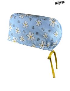 Gorro Sanidad unisex pelo largo flores blancas