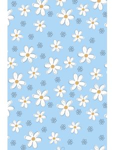 Gorro Sanidad unisex pelo corto flores blancas