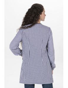 Bata profesora cuadros azul marino