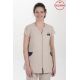 Chaqueta microfibra beige contraste marino