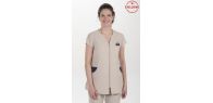 Chaqueta exclusiva mujer mcfb beige contraste marino