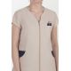 Chaqueta exclusiva mujer mcfb beige contraste marino