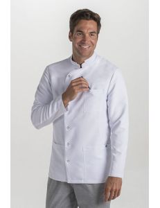 Chaqueta cruzada m/l microfibra blanca