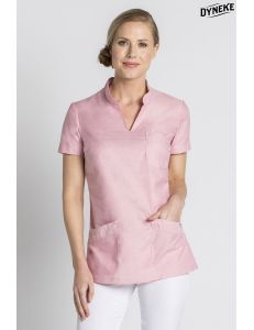 Blusón para sanidad rosa cuello mao Dyneke