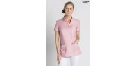 Casaca sanidad en rosa con cuello mao