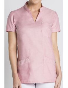 Blusón para sanidad rosa cuello mao Dyneke
