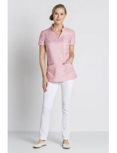 Blusón para sanidad rosa cuello mao Dyneke