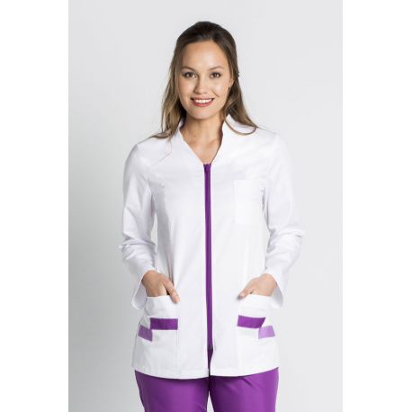 Chaqueta para sanidad, farmacia, comercio y estética morado Dyneke