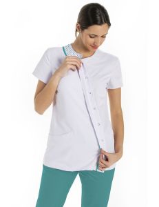 Chaqueta mujer asimetrica vivo verde