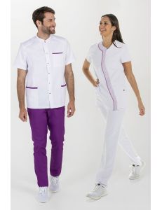 Chaqueta mujer asimetrica vivo lila