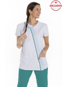 Chaqueta mujer asimetrica vivo verde