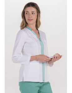 Chaqueta elástica m/l mujer detalles verde