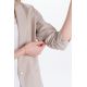 Levita mujer beige manga 3/4 fruncida