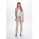 Levita mujer beige manga 3/4 fruncida