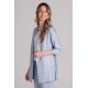 Levita mujer celeste manga 3/4 fruncida