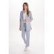 Levita mujer celeste manga 3/4 fruncida
