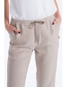 Pantalón unisex beige con cordón