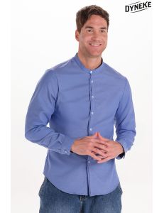 Camisa caballero cuello mao azul