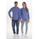 Camisa caballero cuello mao azul