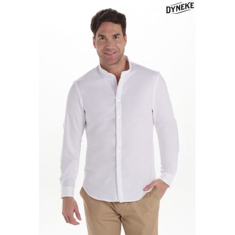 Camisa caballero cuello mao blanca