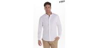 Camisa caballero cuello mao blanca