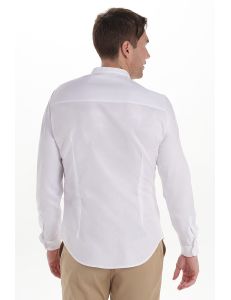 Camisa caballero cuello mao blanca