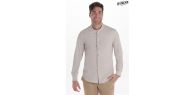 Camisa caballero cuello mao beige