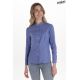Camisa mujer cuello mao azul