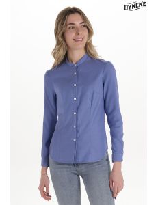 Camisa mujer cuello mao azul