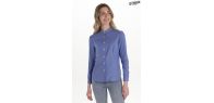 Camisa mujer cuello mao azul