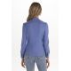 Camisa mujer cuello mao azul