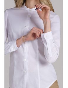 Camisa mujer cuello mao blanca