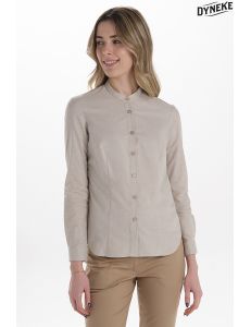 Camisa mujer cuello mao beige