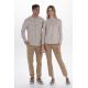 Camisa mujer cuello mao beige