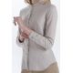 Camisa mujer cuello mao beige