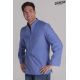Camisa de hostelería y comercio estilo ibicenco en azul