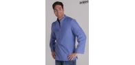 Camisa de hostelería y comercio estilo ibicenco en azul