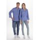 Camisa de hostelería y comercio estilo ibicenco en azul