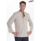 Camisa de hostelería y comercio estilo ibicenco en beige