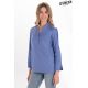 Camisa de hostelería y comercio estilo ibicenco en azul