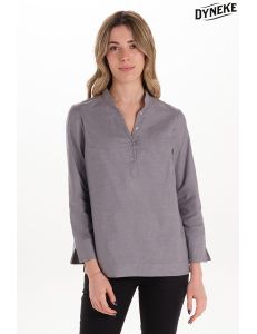 Camisa de hostelería y comercio estilo ibicenco en gris