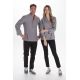 Camisa de hostelería y comercio estilo ibicenco en gris