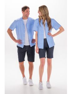 Camisa casual punto elástico azul