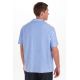 Camisa casual punto elástico azul