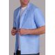Camisa casual punto elástico azul