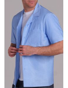 Camisa casual punto elástico azul